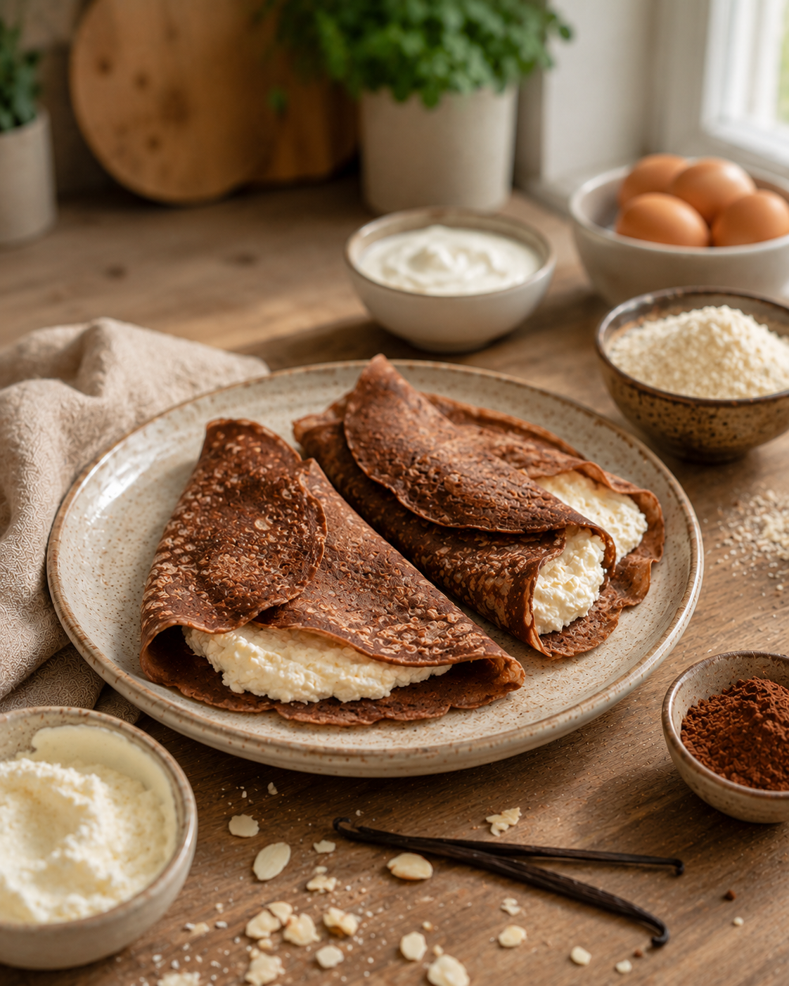 Panqueques Cacao VS22 con Ricota-Vainilla