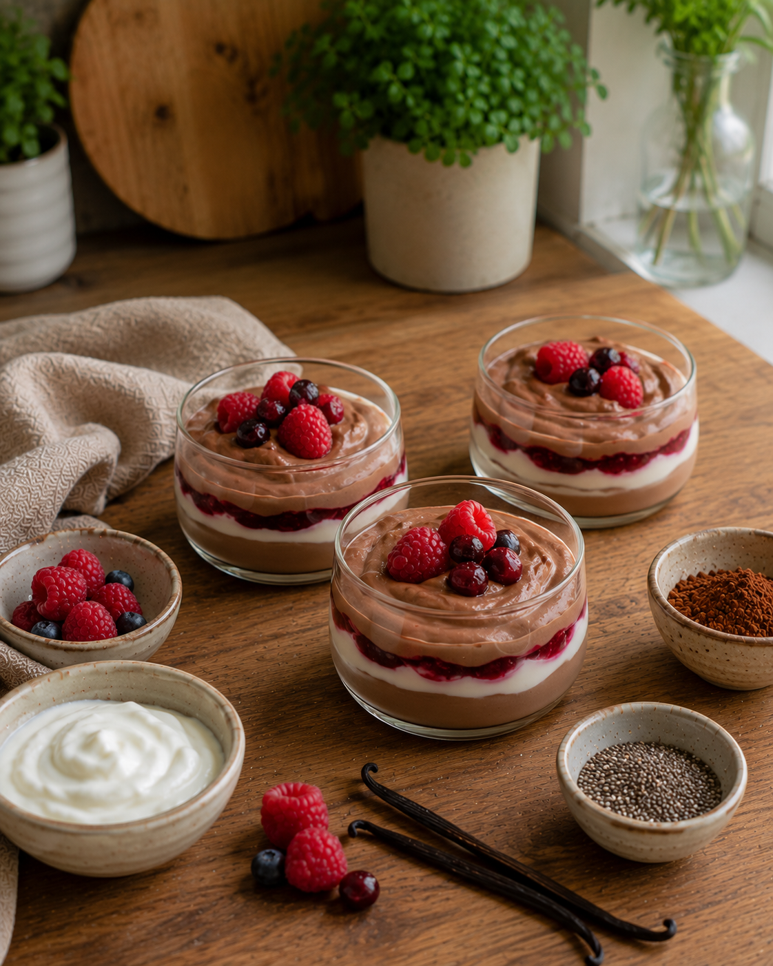 Vasitos Fríos VS22 de Cacao, Yogur y Frutos Rojos