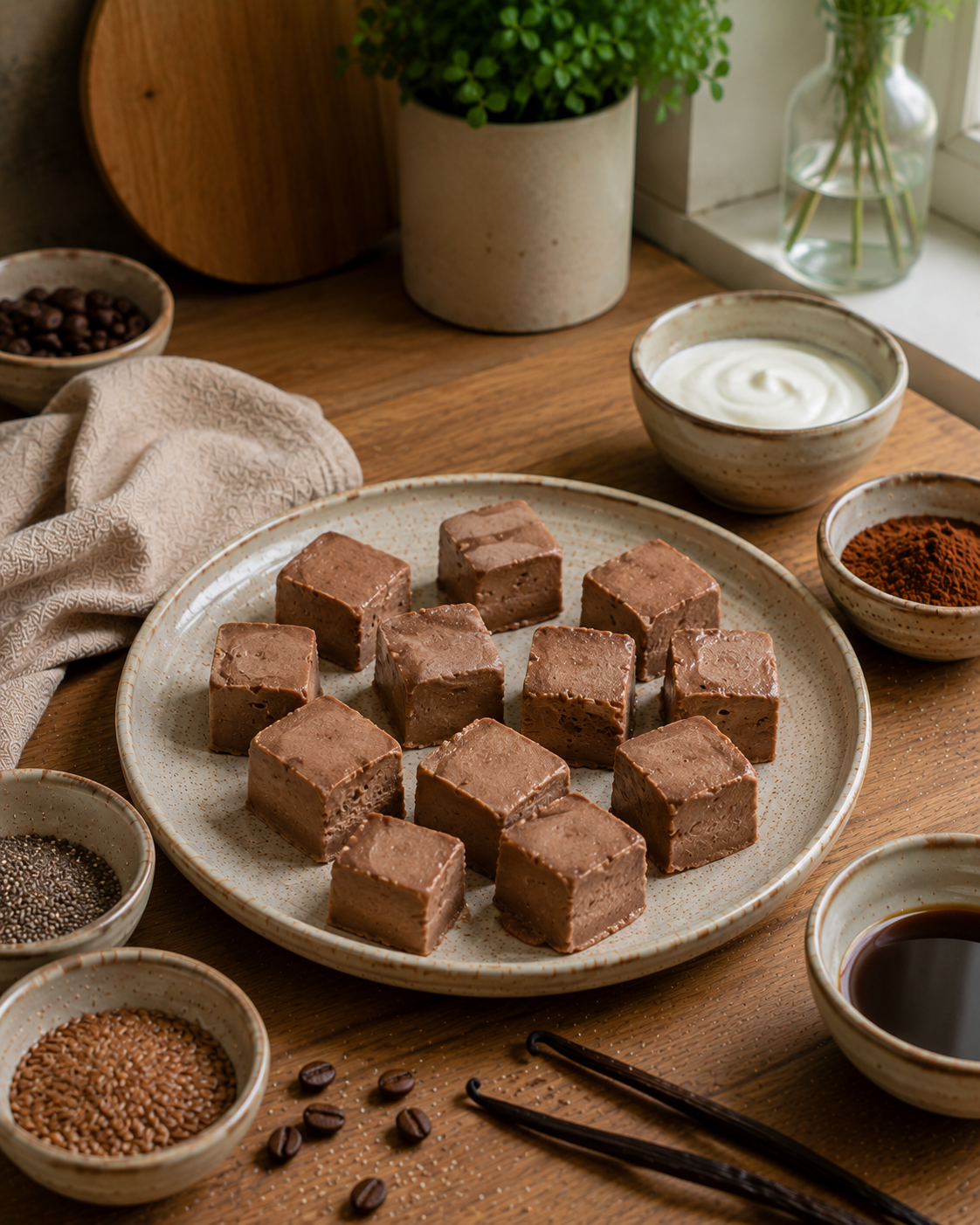Cuadraditos VS22 de Café-Cacao y Yogur