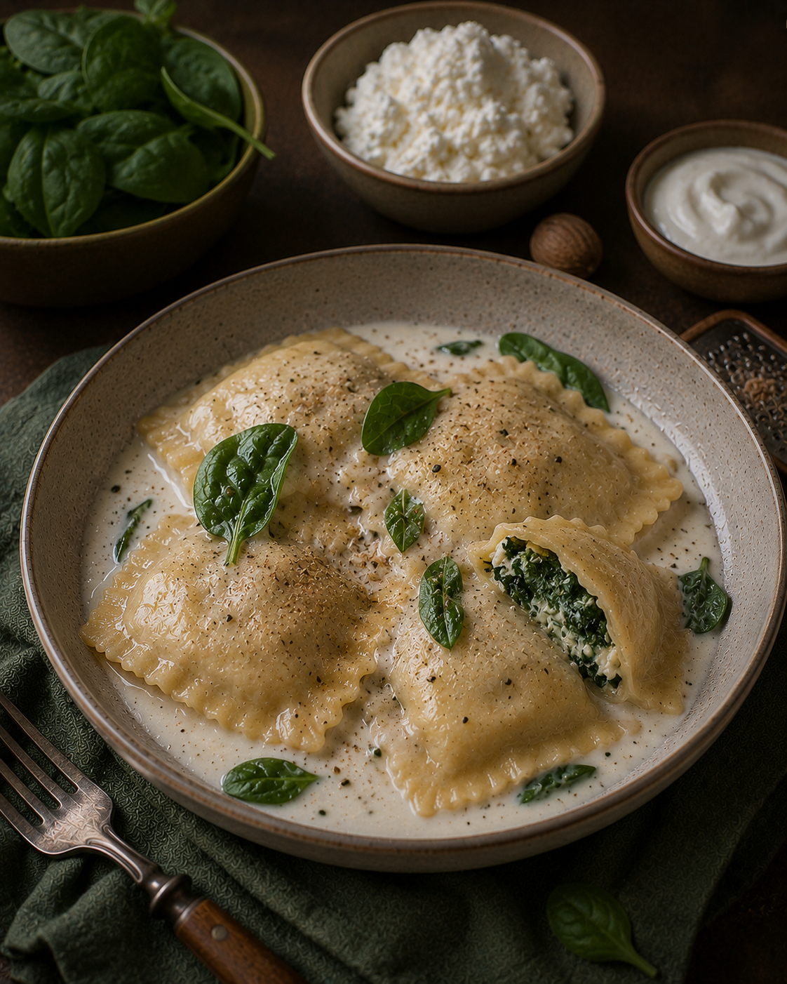 Raviolones VS22 de Espinaca, Ricota y Nuez Moscada